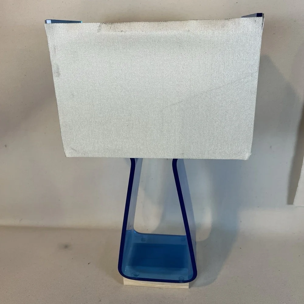 Pablo Blue Acrylic Tube Top Lamp NO Inners- Base/Shade Only Modern Funky‎ Cool
